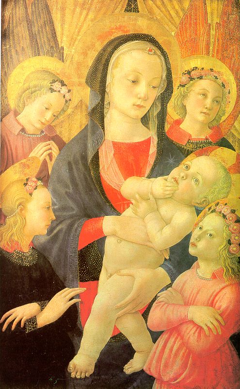 The Virgin & Child Surrounded by Four Angels