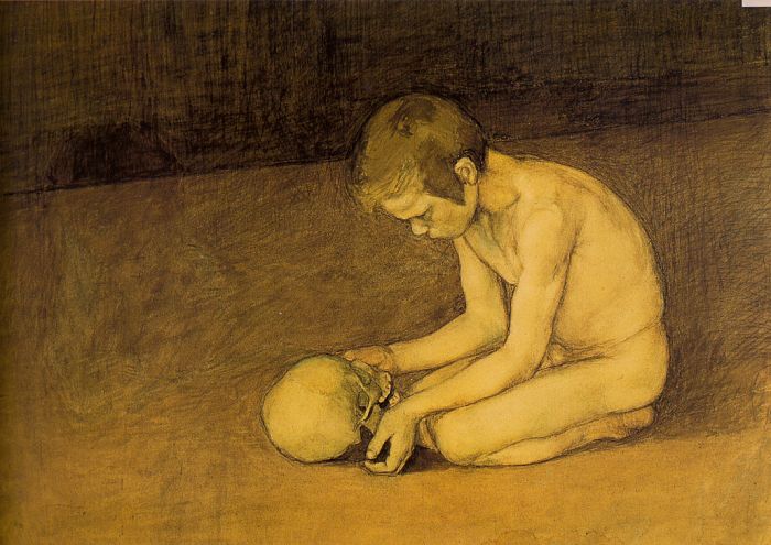 Young Boy and Skull