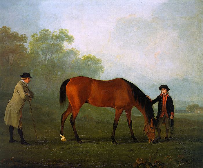 Furiband with his Owner Sir Harry Harber and a Groom