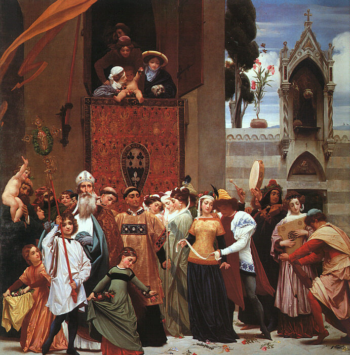 Cimabue's Celebrated Madonna is carried in Procession through the Streets of Florence (left half)