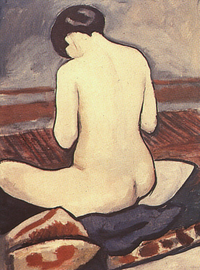 Seated Nude with Cushions