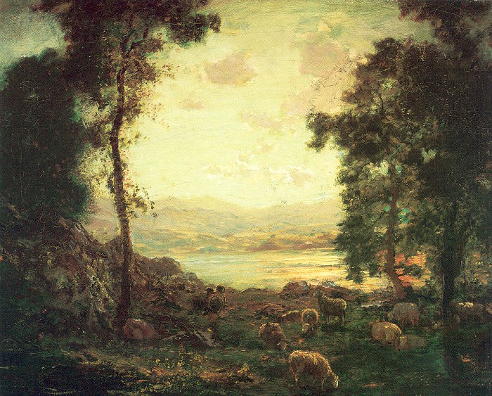 Landscape with Sheep Grazing